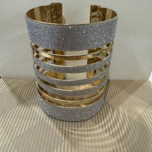 Elegant Gold and Silver Decorative Vase